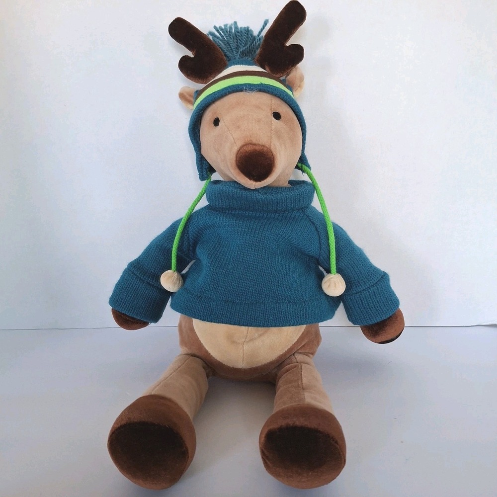 Bath & Body Works Tassel The Reindeer Stuffed Toy 11" Christmas Lovey Hat Elk